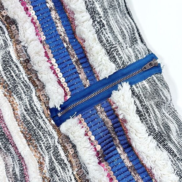 Anthropologie Moulinette Soeurs Erine beaded mixed material fall mini skirt 2 - Picture 5 of 12
